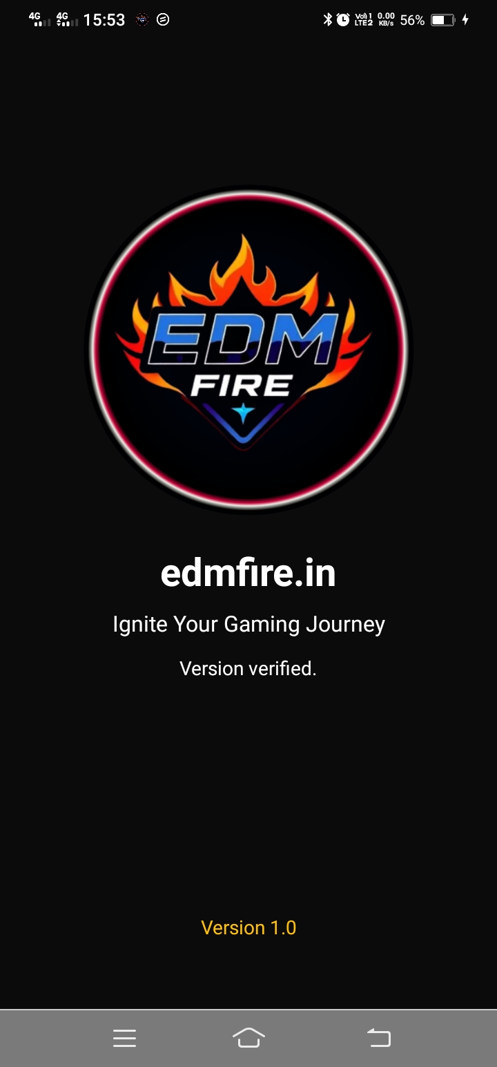 EDM Fire app home screen – Free Fire tournament list